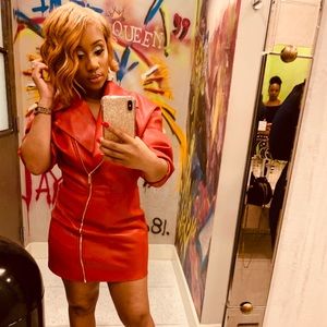 Red vegan leather house of CB